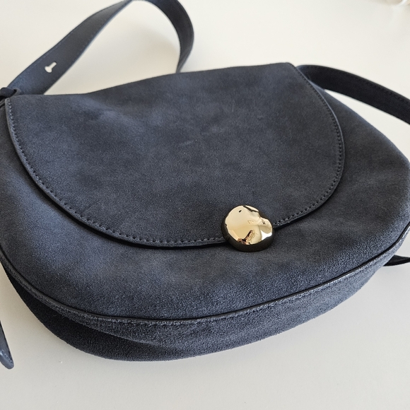 NWT Madewell | Dakota Large Saddle Crossbody Bag Indigo Navy Blue Leather Womens - Picture 8 of 12